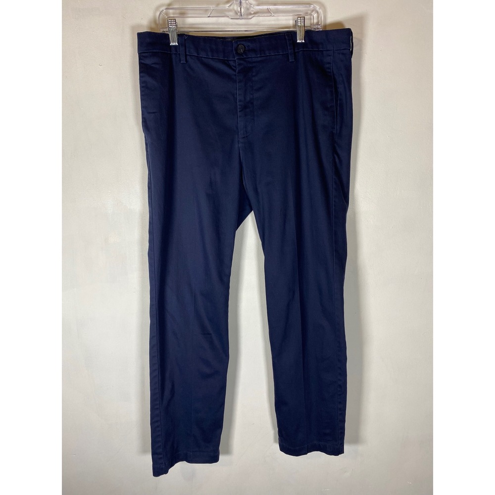 Dockers Slim Fit Navy Blue Chino Khaki Pants 36x30 Flat Front Casual Work
